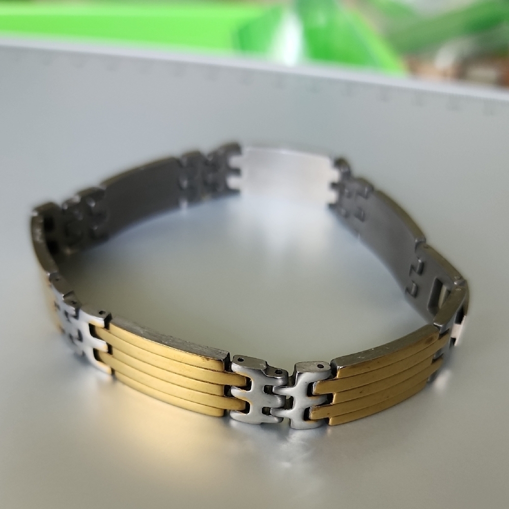 Gold And Rhodium Plated Bracelet  Mens BRACELET PREVIOUSLY OWNED
